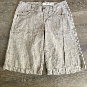 DKNY Beige Women's Bermudas linen blend